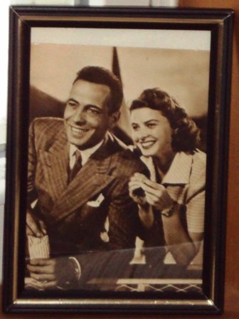 Fotocard Framed Photo Actors Humphrey Bogart Ingrid Bergman Movie Stars Vintage 1950's