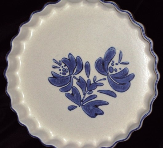 Pfaltzgraff Blue Yorktowne Fluted Quiche Baking Pan Oven Serving Dish