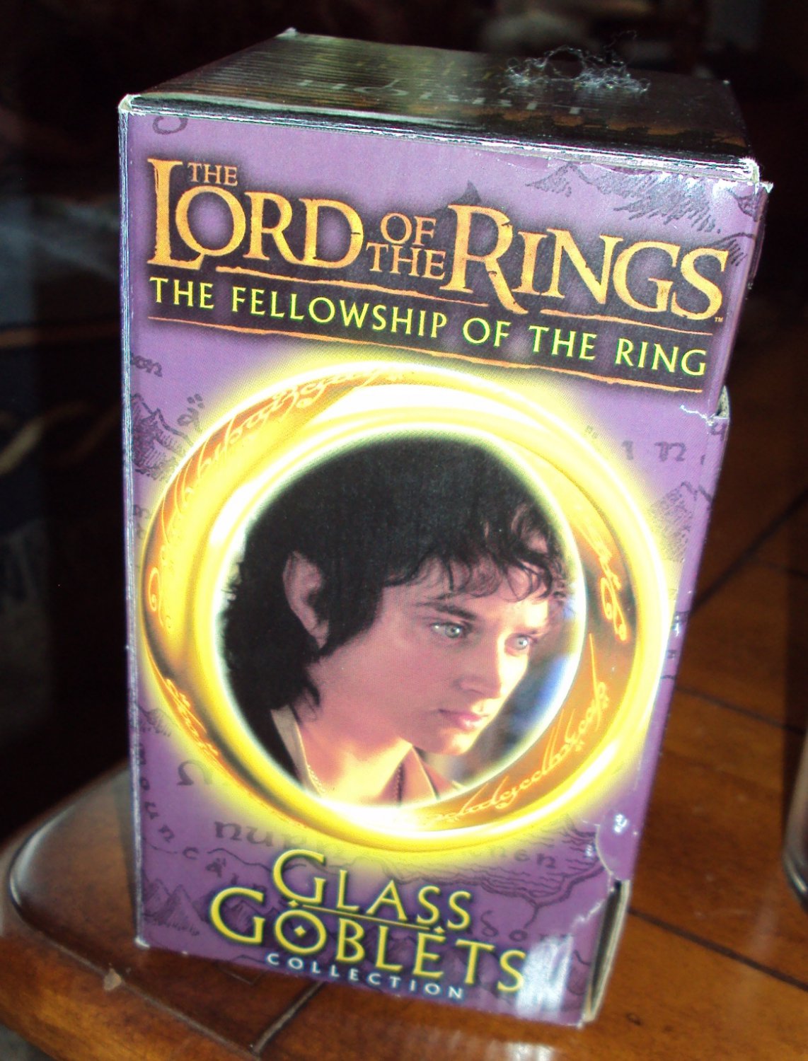 Frodo the Hobbit 2001 Lord of the Rings Glass Goblets Collection NIB