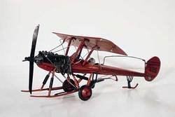 SimpleYears Red single wing plane with skis and wheels JL033-2