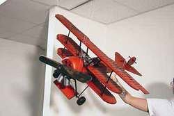SimpleYears WW I red tri plane w/maltese cross large 33" JL246
