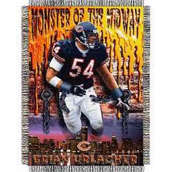 Brian Urlacher #54 Chicago Bears NFL Woven Tapestry Throw Nor1Chi-BUrla-051Series