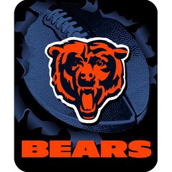 Chicago Bears Royal Plush Raschel NFL Blanket Nor1Chi-703Burst
