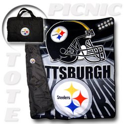 Pittsburgh Steelers "Tote A Long" NFL Picnic Blanket Nor1Pit-176PicnicTote