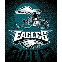 Philadelphia Eagles Royal Plush Raschel NFL Blanket Nor1Phi-702Lights