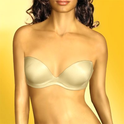 Wonderbra 7262 Bra Wonderboost Seamless Foam Convertible Strapless Bra Size 34A Wonderbra Ivory