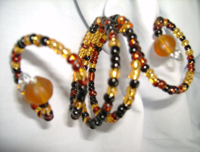 Black, Amber and Gold Sprial Napkin Rings