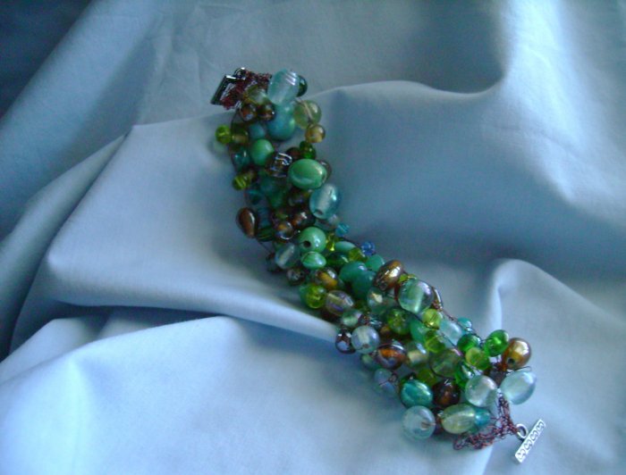 Autumn Green and Turquoise Bracelet