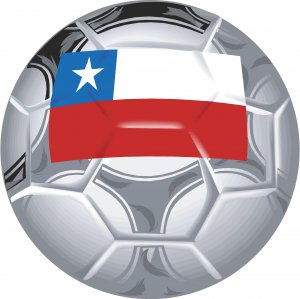 Chile Soccer Ball Flag Wall Decal