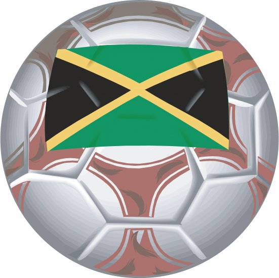 Jamaica Soccer Ball Flag Wall Decal