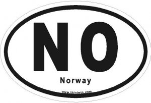 Norway Oval Car Sticker