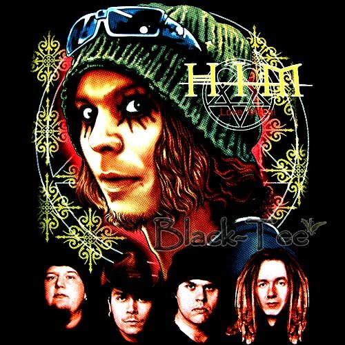 HIM BLACK GOTH ROCK TEE T SHIRT Size M / E68