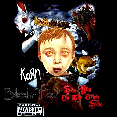 KORN BLACK HEAVY METAL TEE T SHIRT Size M / E69