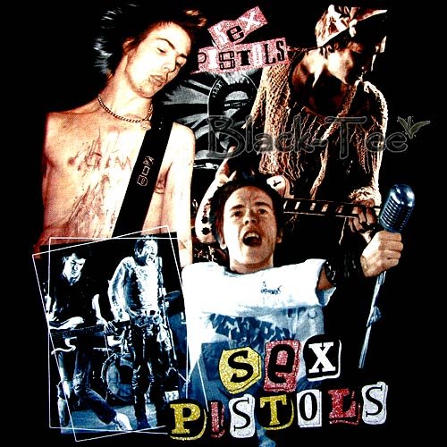 SEX PISTOLS BLACK PUNK ROCK TEE T SHIRT Size XL / E77
