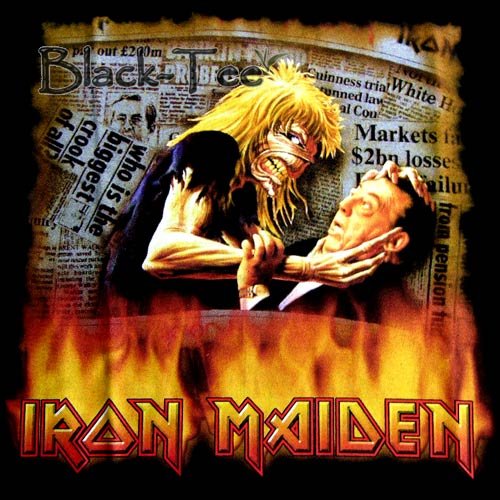 IRON MAIDEN BLACK HEAVY METAL TEE T SHIRT Size L / D22