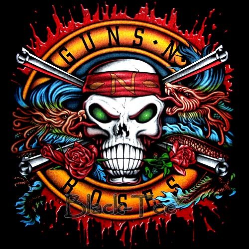 GUNS N ROSES BLACK ROCK TEE T SHIRT SLASH SIZE S / E74