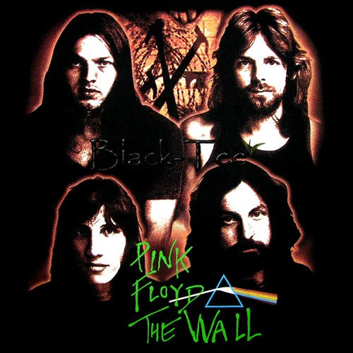 PINK FLOYD BLACK ROCK TEE T SHIRT THE WALL Sz. S / D83