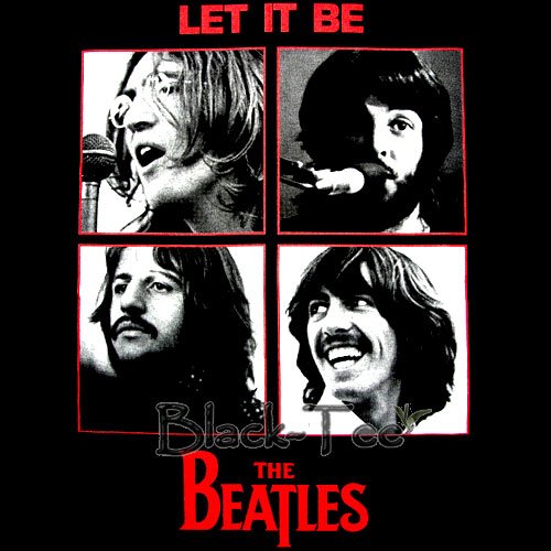 THE BEATLES BLACK TEE T SHIRT JOHN LENNON SIZE S / E79