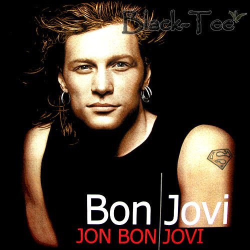 BON JOVI BLACK HARD ROCK TEE T SHIRT FACE SIZE M / E96