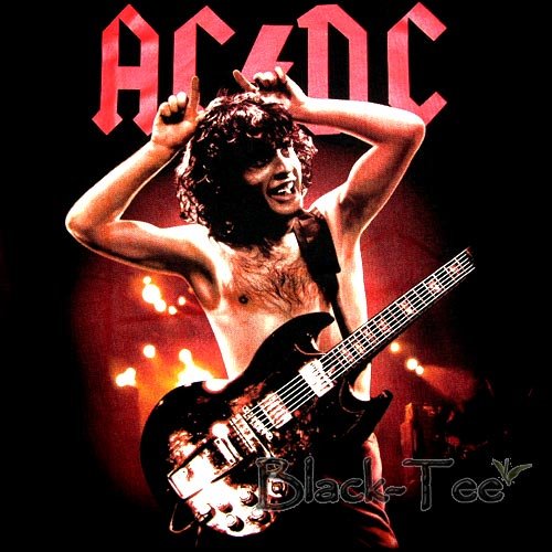 AC/DC BLACK HARD ROCK TEE T SHIRT ACDC SIZE S / F35
