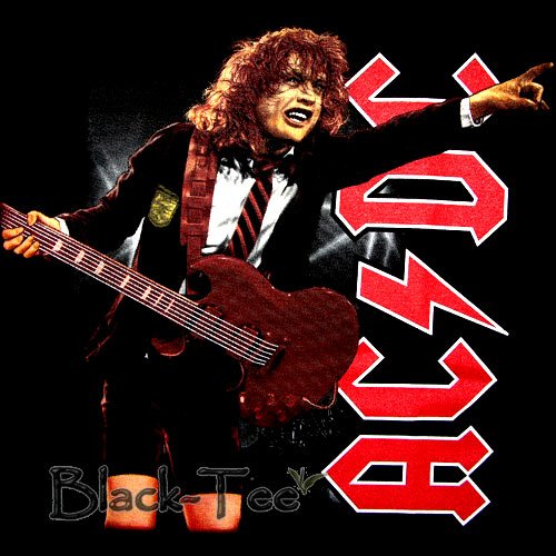 AC/DC BLACK HARD ROCK TEE T SHIRT CONCERT SIZE M / F37