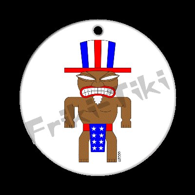 FRIKI-TIKI Ameri-Tiki Porcelain Christmas Ornament - NEW Collectible