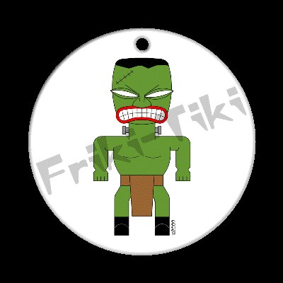 FRIKI-TIKI Frank-n-Tiki Porcelain Christmas Ornament - NEW Collectible