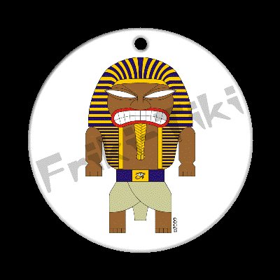 FRIKI-TIKI Pharaoh-Tiki Porcelain Christmas Ornament - NEW Collectible