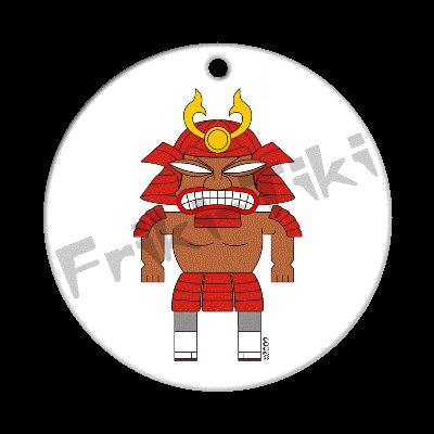 FRIKI-TIKI Samurai-Tiki Porcelain Christmas Ornament - NEW Collectible