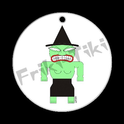 FRIKI-TIKI Witch-Tiki Porcelain Christmas Ornament - NEW Collectible