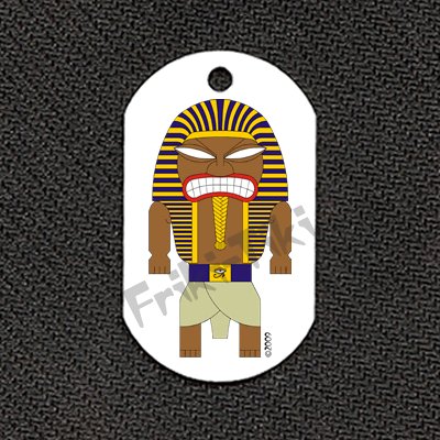 FRIKI-TIKI Pharaoh-Tiki Dog Tag w/ 30" Ball Chain - NEW