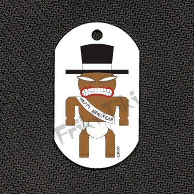 FRIKI-TIKI New-Year-Tiki Dog Tag w/ 30" Ball Chain - NEW