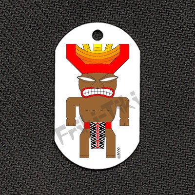 FRIKI-TIKI Joe-Tiki Dog Tag w/ 30" Ball Chain - NEW