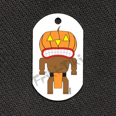 FRIKI-TIKI Jack-o-Tiki Dog Tag w/ 30" Ball Chain - NEW