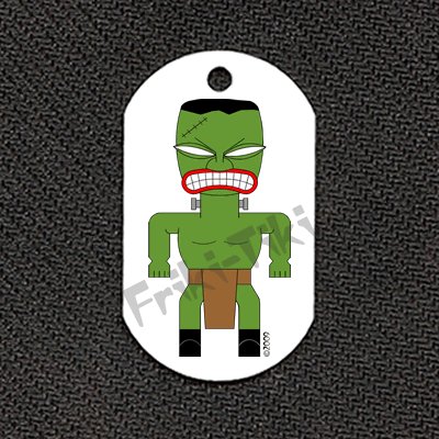FRIKI-TIKI Frank-n-Tiki Dog Tag w/ 30" Ball Chain - NEW