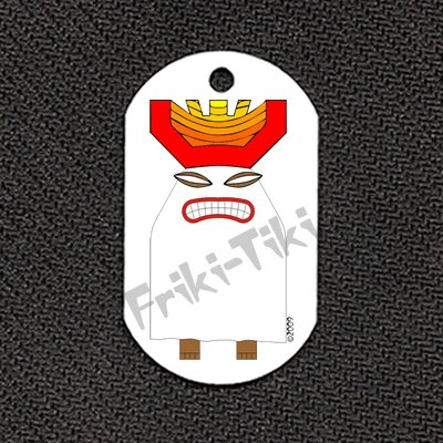 FRIKI-TIKI Boo-Tiki Dog Tag w/ 30" Ball Chain - NEW