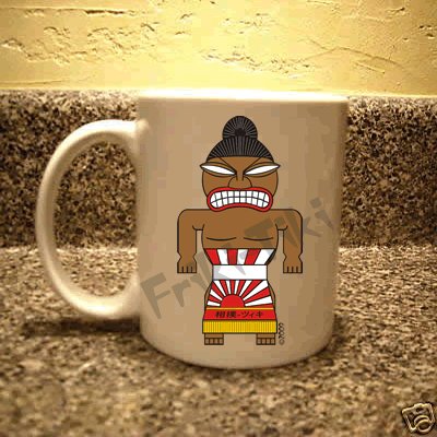 FRIKI-TIKI Sumo-Tiki 11oz Ceramic Coffee Mug - NEW Collectible