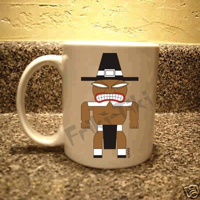 FRIKI-TIKI Pilgrim-Tiki 11oz Ceramic Coffee Mug - NEW Collectible
