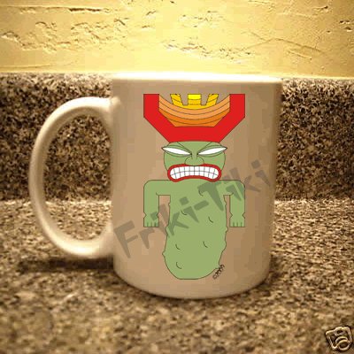 FRIKI-TIKI Pickle-Tiki 11oz Ceramic Coffee Mug - NEW Collectible