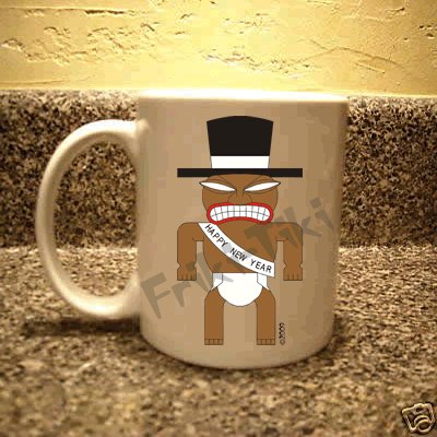FRIKI-TIKI New-Year-Tiki 11oz Ceramic Coffee Mug - NEW Collectible