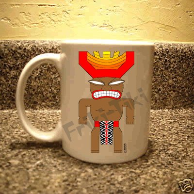 FRIKI-TIKI Joe-Tiki 11oz Ceramic Coffee Mug - NEW Collectible