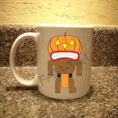 FRIKI-TIKI Jack-o-Tiki 11oz Ceramic Coffee Mug - NEW Collectible