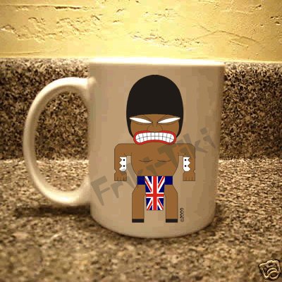 FRIKI-TIKI Brit-Tiki 11oz Ceramic Coffee Mug - NEW Collectible