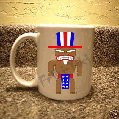 FRIKI-TIKI Ameri-Tiki 11oz Ceramic Coffee Mug - NEW Collectible