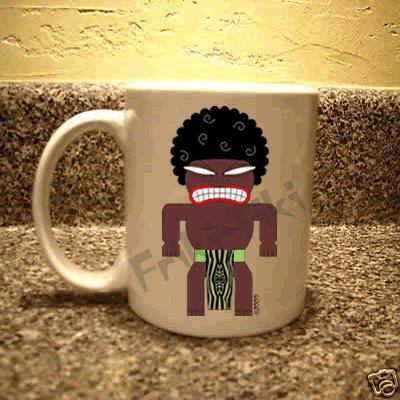 FRIKI-TIKI Afro-Tiki 11oz Ceramic Coffee Mug - NEW Collectible