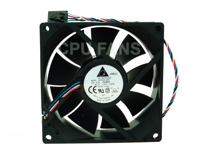 Dell Optiplex GX280 Case Cooling Fan G5883 N4664 F3888 92x32mm 5-pin/4-wire