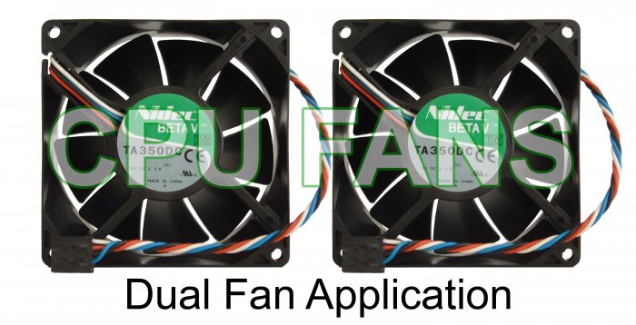 Dell XPS Fans Dual CPU Case Cooling Fans F7553 G4 Gen 4 Generation 4 92x38mm 5-pin/4-wire