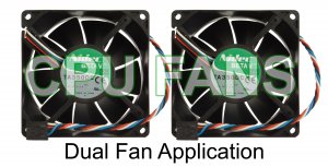 Dell XPS Fans Dual CPU Case Cooling Fans F7553 G4 Gen 4 Generation 4 92x38mm 5-pin/4-wire