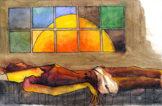 Bhishma from Mahabharata series- M.F.Husain Signed Limited Edition Print Indian Contemporary art