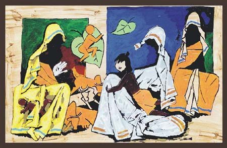 "Mother" by M.F.Husain Signed limited edition Serigraph Indian Contemporary art